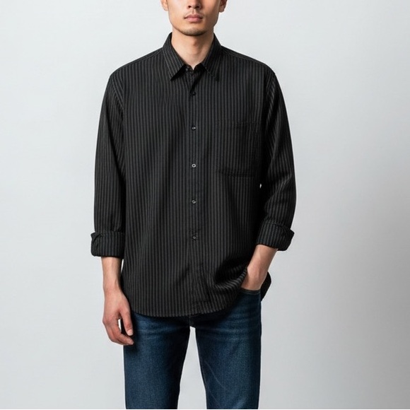 Haggar Other - HAGGAR | Men’s Black Striped Long Sleeve Dress Shirt